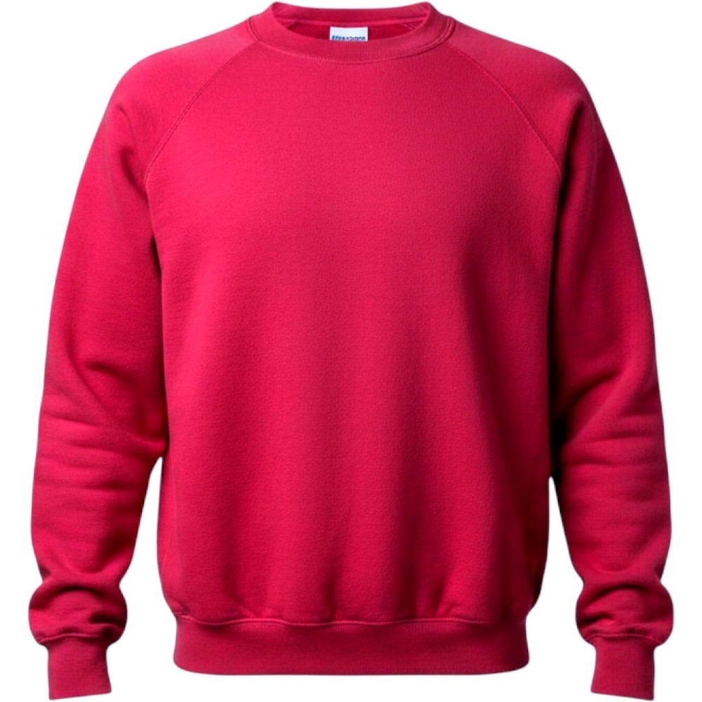 Fruit of the‎ Loom Sweatshirt Mens L Red Raglan Sleeve Blank 90s Retro Aesthetic